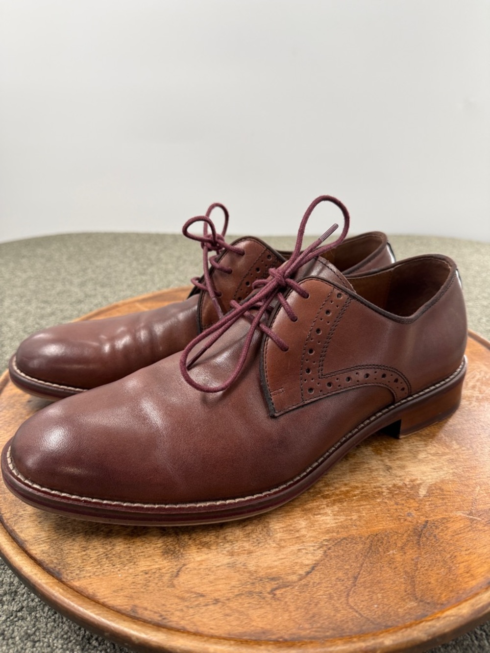 Johnston & Murphy Shoes Mens 8.5 M Brown Leather Derby Lace Oxford Dress